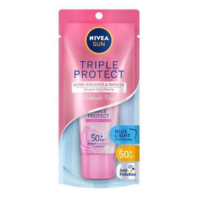 Kem Chống Nắng Dưỡng Da Sáng Mịn NIVEA SUN Tripl Protect Extra Radiance &amp; Smooth SPF50+ PA++