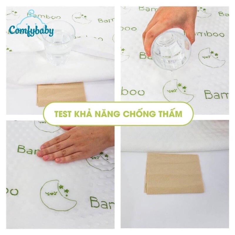 Tấm lót chống thấm thay tã cho bé 4 lớp vải sợi tre bamboo cao cấp Comfybaby tự nhiên, kháng khuẩn, thoáng khí PAD1