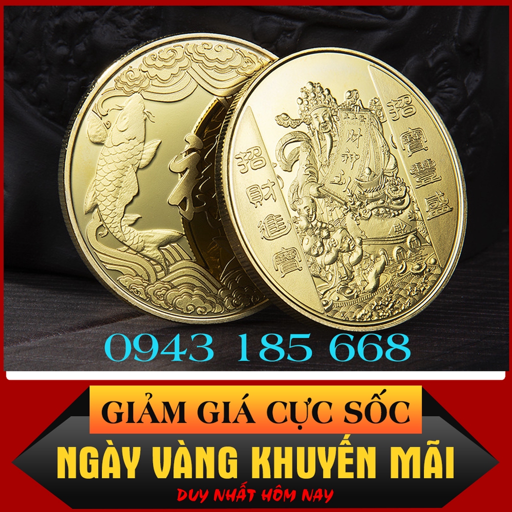 Đồng Xu May Mắn Thần Tài - Vật Phẩm Chiêu Tài Nạp Phúc - Thăng Quan Tiến Chức - Đắc Tài Đắc Lộc