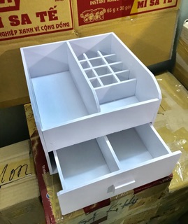 Khay đựng mỹ phẩm mini size 25cm màu trắng siêu gọn