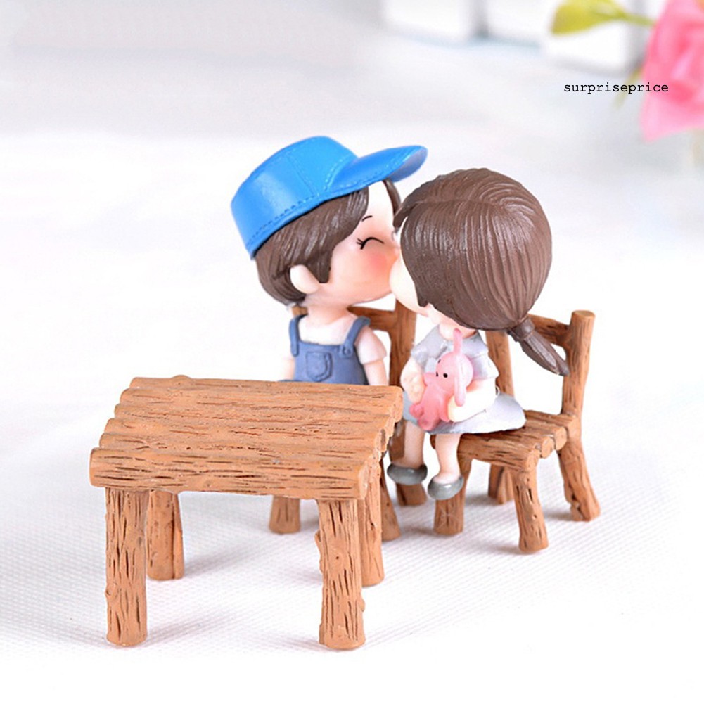 Bộ 3 mô hình bàn ghế thu nhỏ dễ thương trang trí ngôi nhà búp bê