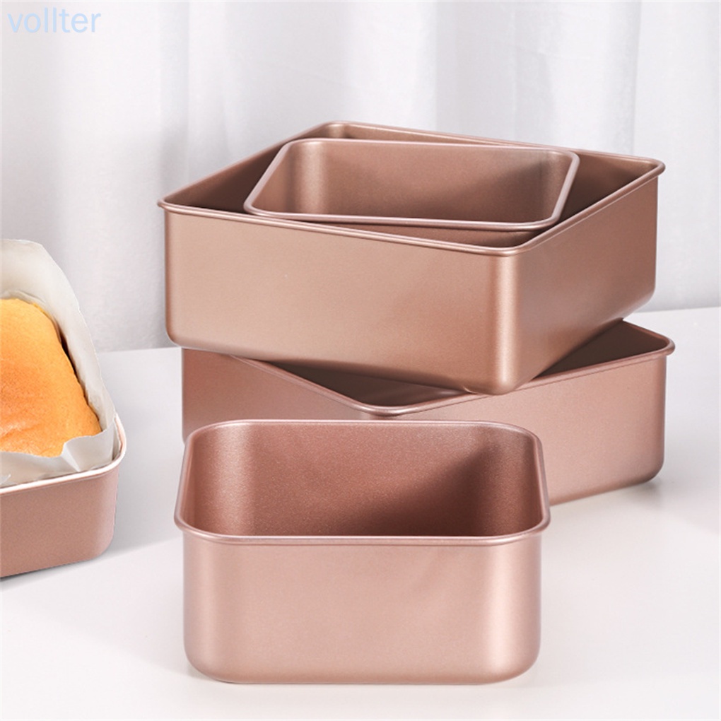 Khuôn nướng bánh hình vuông 6 inch chống dính cách nhiệt tiện dụng cho nhà bếp DIY
