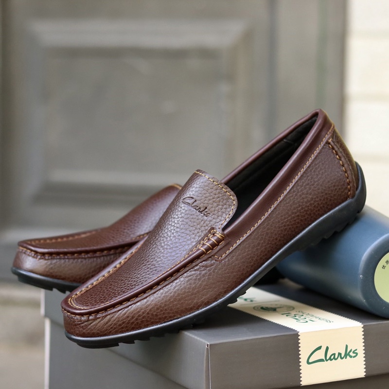Giày lười CLARKS chính hãng cho nam da bò mềm, nhập khẩu Thái Lan CL02