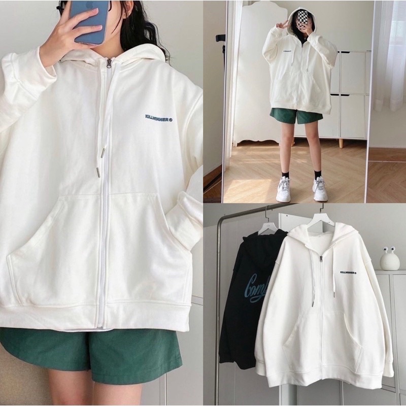 Áo khoác nỉ chống nắng cotton lót bông nhẹ mềm mịn in chữ COM.BOSURE unisex Nhungkudo