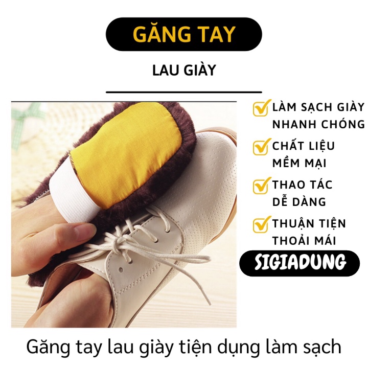 [SGD] Miếng Lau Phủi Bụi Giày - Găng Tay Lông Mềm Lau Sạch, Đánh Bóng Giày, Túi Da 9629