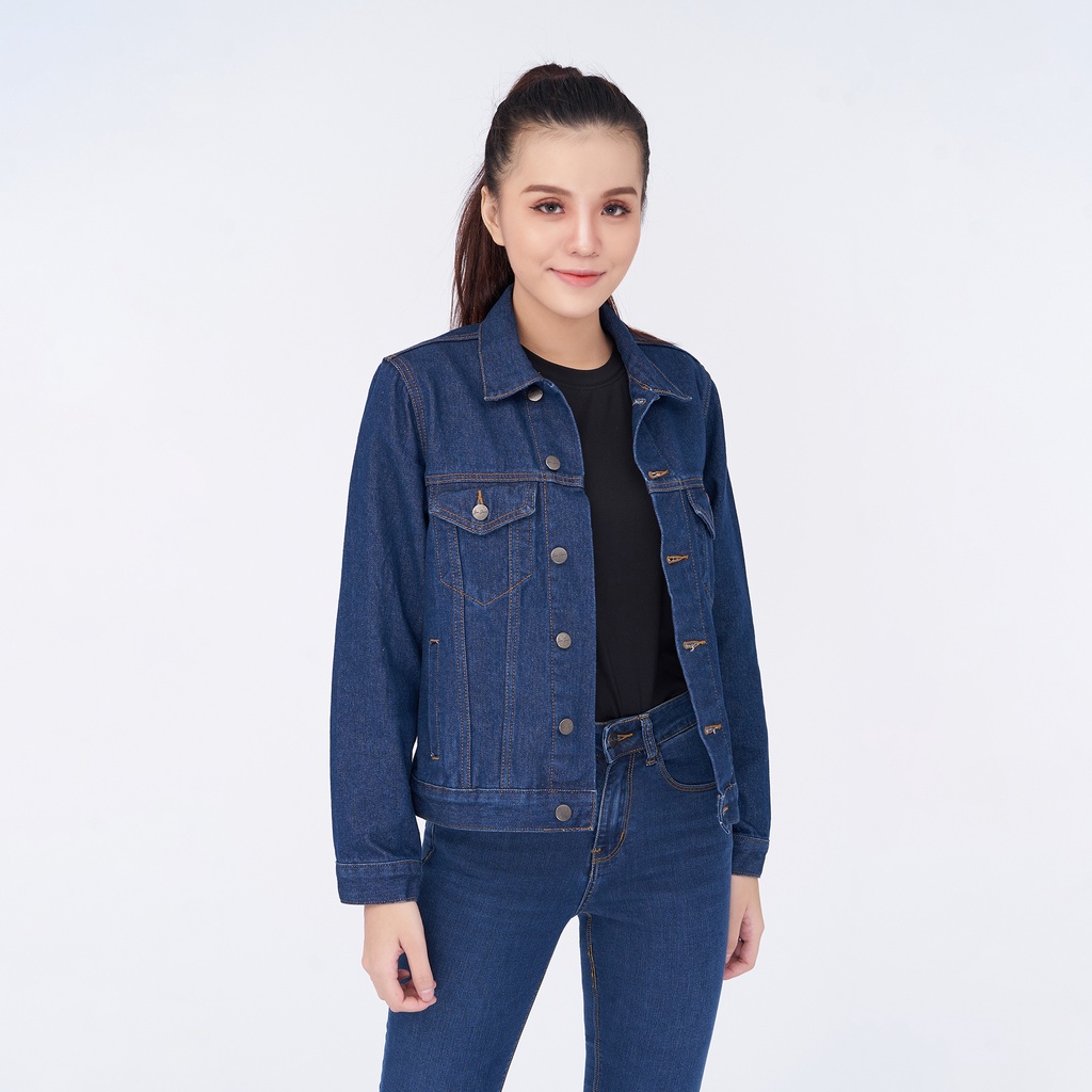 Áo Khoác Jean Nữ Cao Cấp Trơn Màu Xanh Aaa Jeans