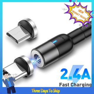 Phone_magnetic type-c/micro-usb/8pin 2.4a fast charging cable data transmission cord