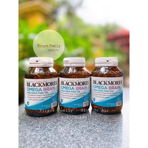 Viên dầu cá Blackmores Omega Brain High DHa Fish Oil DHA hàm lượng cao 60 viên