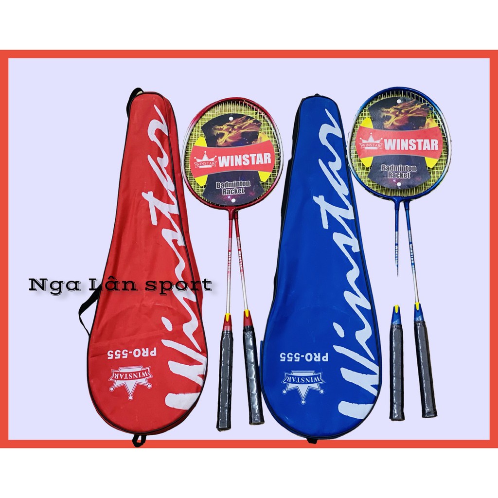 Cặp 2 vợt cầu lông Winstar CHÍNH HÃNG giá rẻ tặng 2 trái cầu Basao