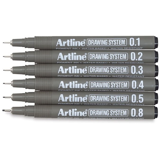 Bộ 4 bút vẽ kỹ thuật Artline 0,1mm , 0,2mm, 0,3mm , 0,4mm hàng chính hãng chất lượng cao