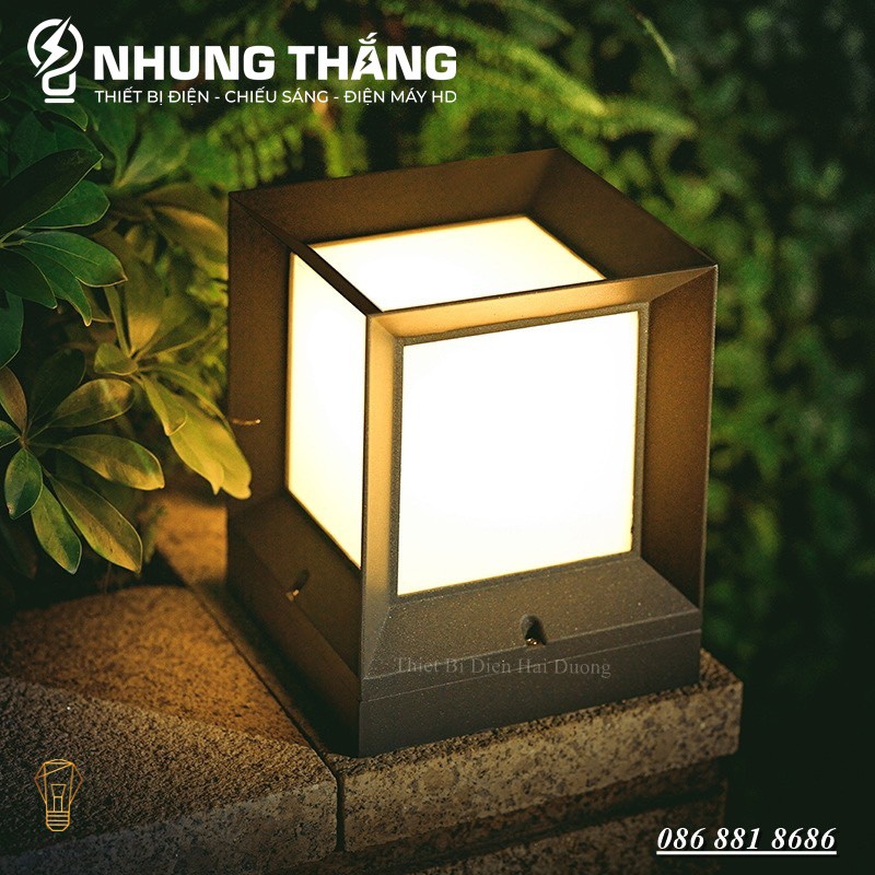 Đèn Sân Vườn Ngoài Trời LT-049 - Trụ Cổng Cột Đèn Hàng Rào Mái Hiên Chống Nước Cao Cấp Decor Vintage - Size 15cm