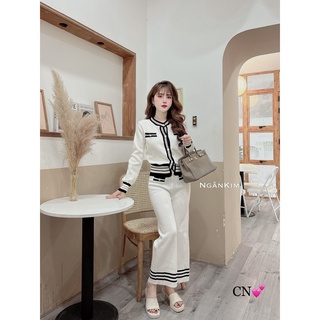 Set bộ len viền khuy ngọc