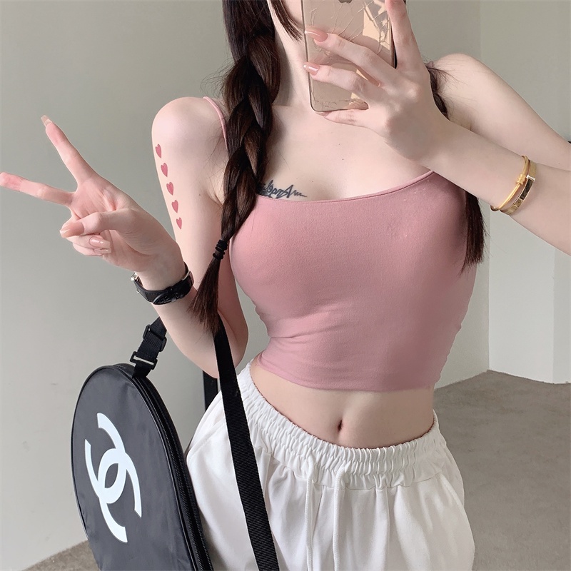 Cocory vn Áo Hai Dây Dáng Ôm Thời Trang Quyến Rũ Dễ Phối Đồ Với 10 Màu Tùy Chọn