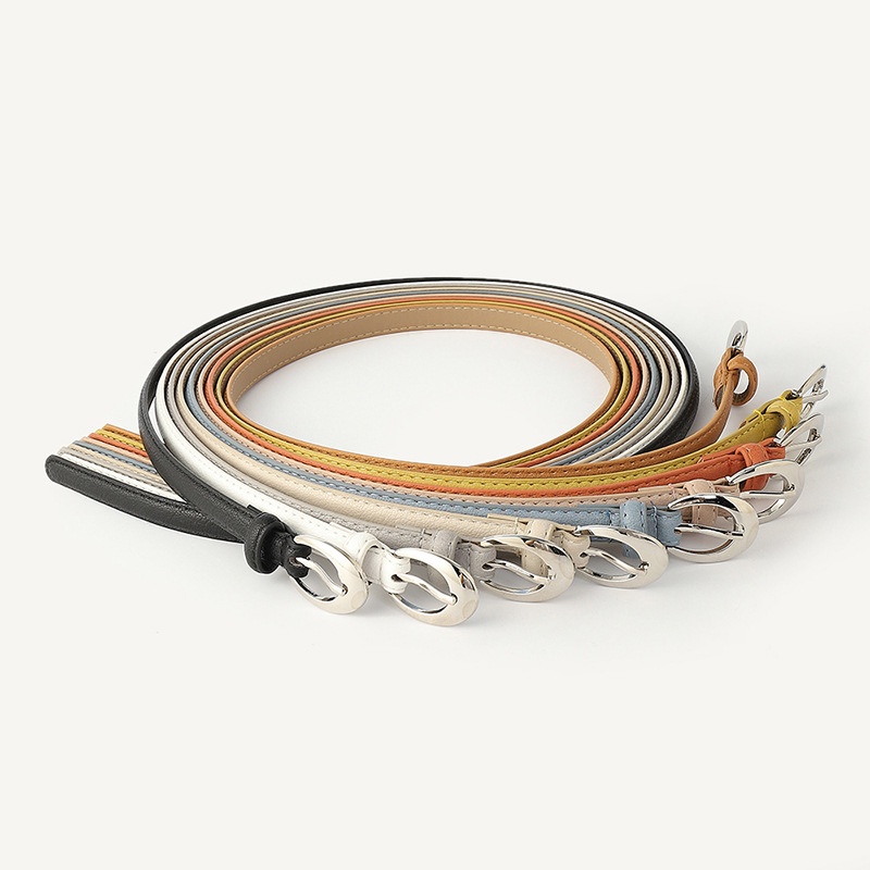 Thắt Lưng Mỏng Khóa Bạc Thời Trang Trẻ Trung Cho Nữ