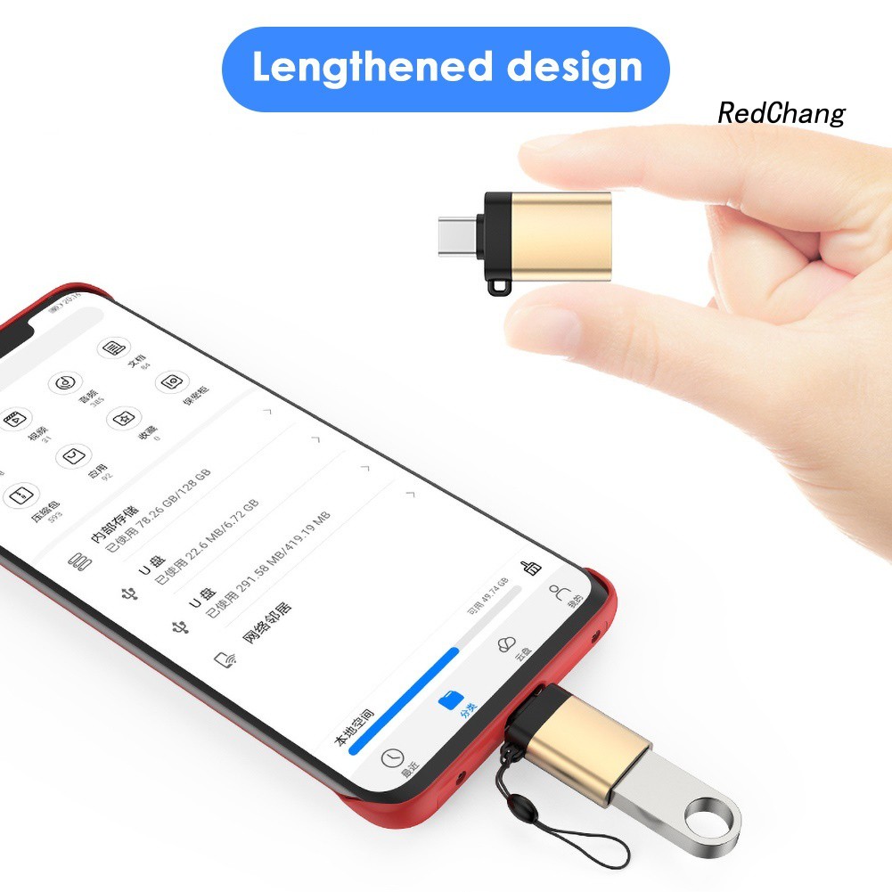 Đầu chuyển đổi cổng cắm USB 3.0 sang giắc cắm Type-C OTG đồng bộ hóa dữ liệu cho laptop