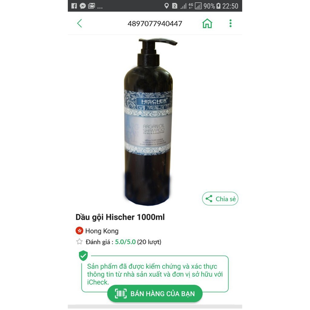 [Tặng Tinh Dầu] Bộ Dầu Gội-Xả Phục Hồi Hischer Argan Oil 1000ML *2 Kèm Theo Túi | BigBuy360 - bigbuy360.vn