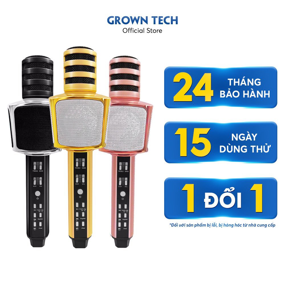 [Mã ELHACE giảm 4% đơn 300K] Micro karaoke bluetooth GrownTech SD-17 mic hát kèm loa âm thanh chuẩn, bass tốt