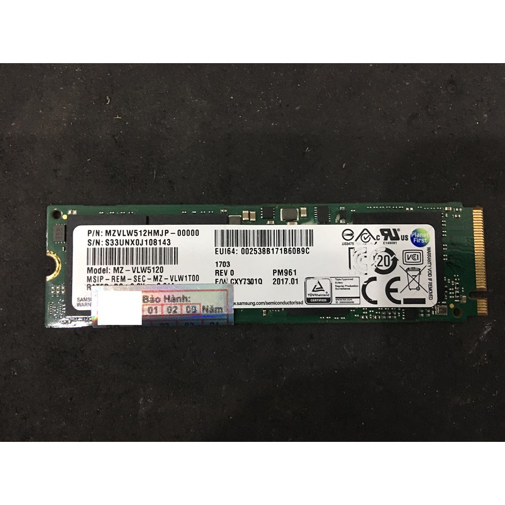 Ổ Cứng Ssd M2 Nvme Samsung Pm961 512Gb Pcle 2280