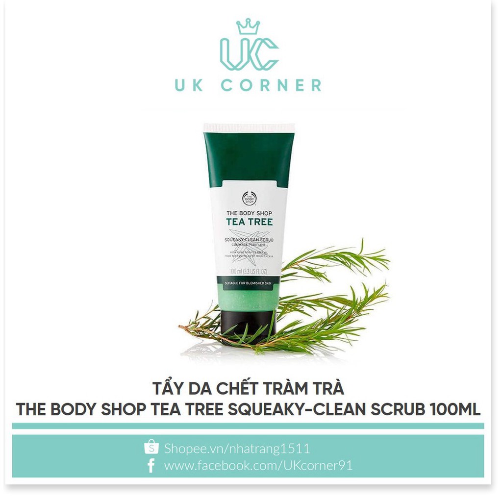 [Mã giảm giá] Tẩy da chết tràm trà The Body Shop Squeaky-clean Scrub 100ml