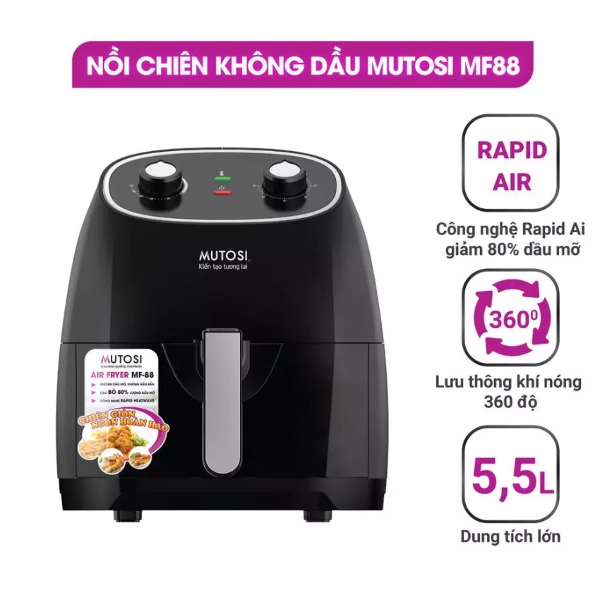 [Chính Hãng] Nồi chiên không dầu Mutosi MF88