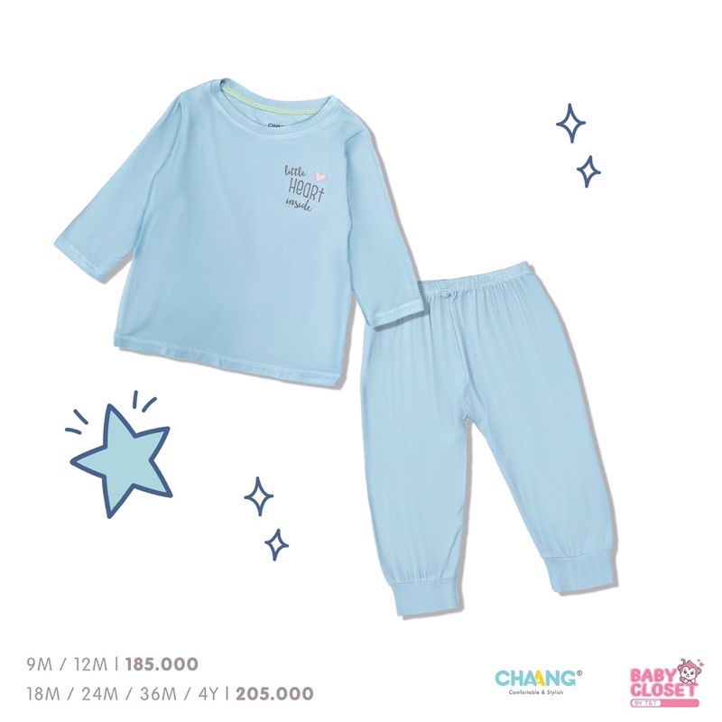 Bộ quần áo dài tay Chaang 6 màu size 3m-4y