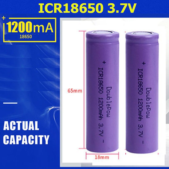 Bộ 2 Quả Pin sạc Doublepow 18650 1200mAh 3.7V -dc2166