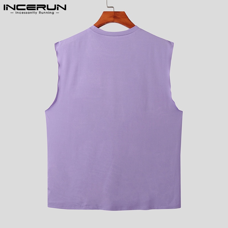 INCERUN Áo Ba Lỗ Nam In Hình Bướm