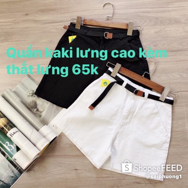 Quần kaki lưng cao kèm thắt lưng xịn sò có giá chỉ 65k bao rẻ toàn thị trường