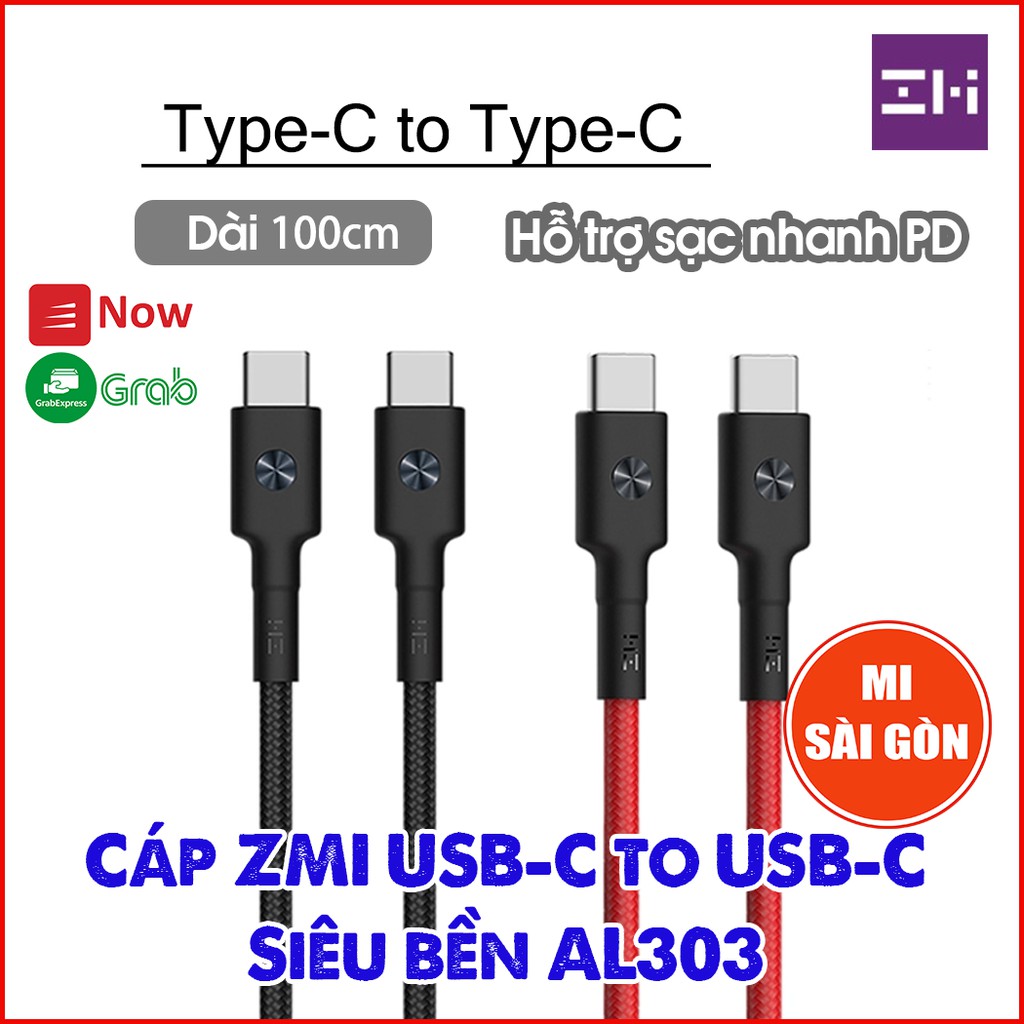 Cáp ZMI Type C To Type C AL303 Siêu Bền Dài 1m - Hỗ trợ sạc nhanh PD