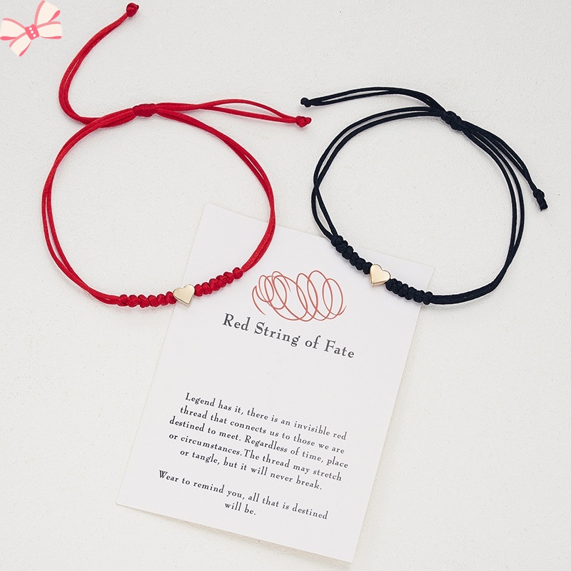 Set 6 Vòng Tay Dây Đỏ May Mắn Có Thể Điều Chỉnh Độ Dài Dành Cho Cặp Đôi