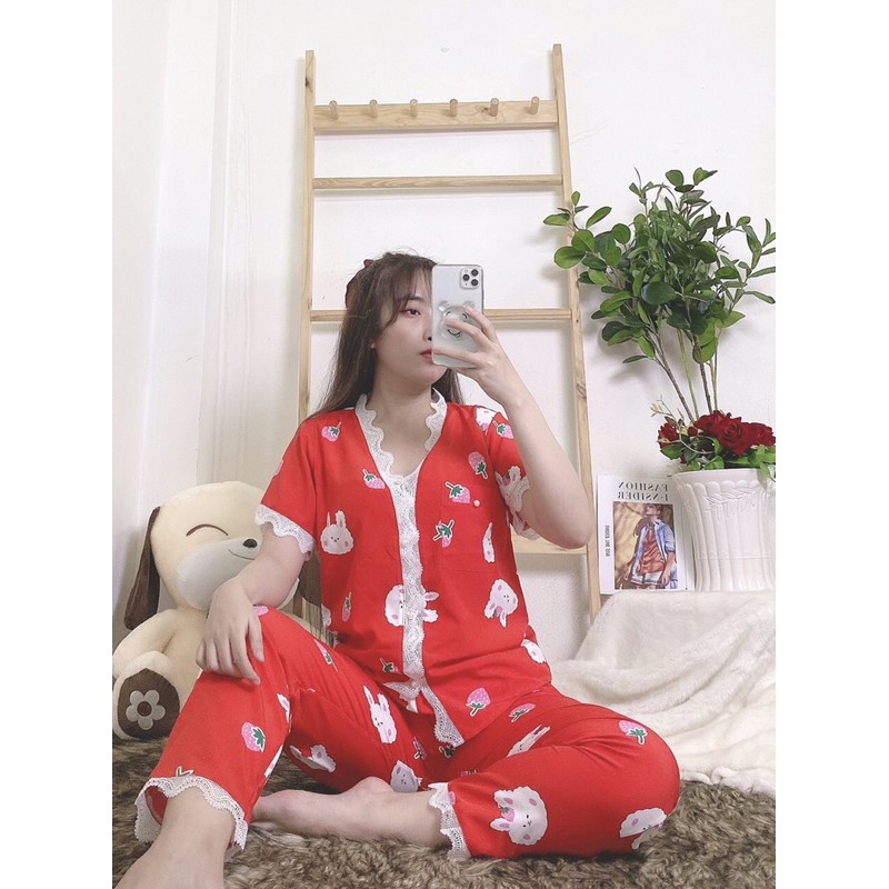 Đồ Bộ Pijama Lụa Ren Lưới TNQD.