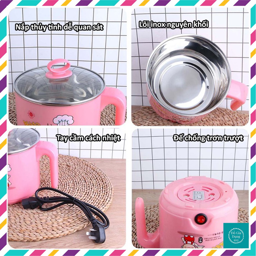 🍑HÀNG LOẠI 1🍑Nồi Điện 1,8LIT Mini Lõi Inox Nấu Lẩu, Nấu Mì, Kho Thịt, Kho Cá Tiện Dụng