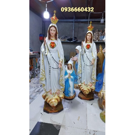 Tượng Đức Mẹ Fatima triều thiên 1m5 tượng công giáo composite