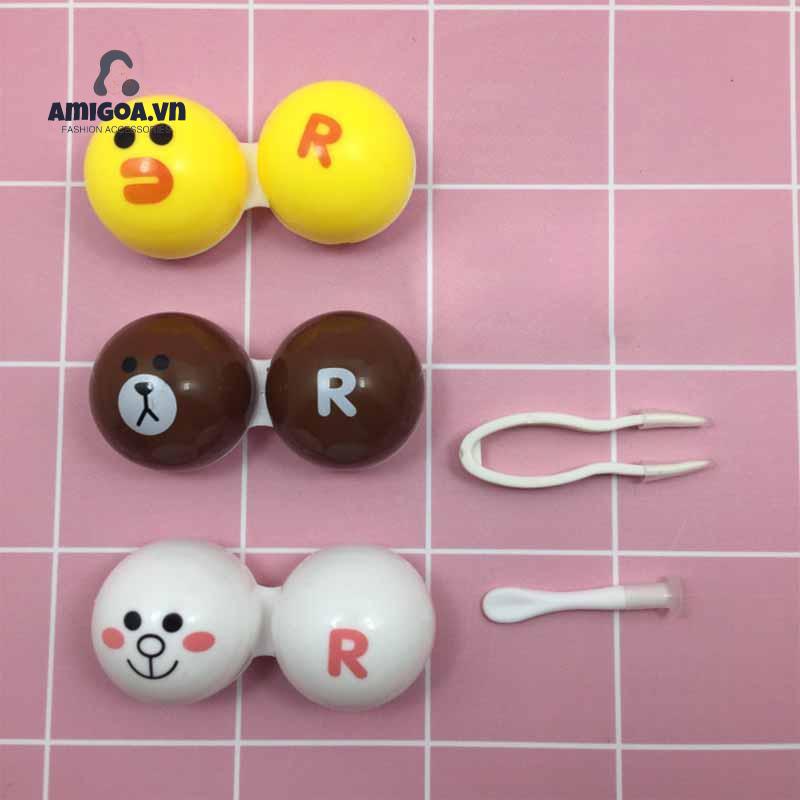 Hộp Đựng Lens Thiết Kế Trong Suốt Nhỏ Gọn Đáng Yêu