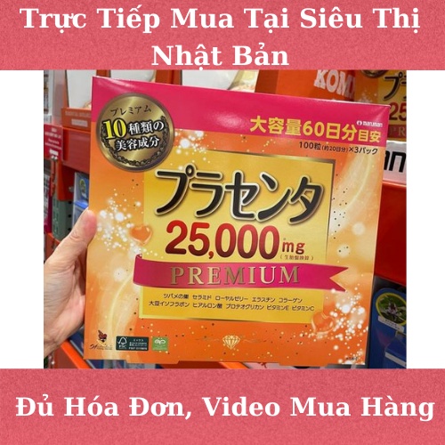Viên Uống Nhau Thai Maruman Placenta 25000mg Nhật Bản Set 3 Gói 300 Viên