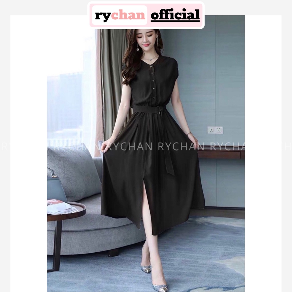 DX204 - Đầm Xòe Dáng Dài Cột Eo 4 Màu