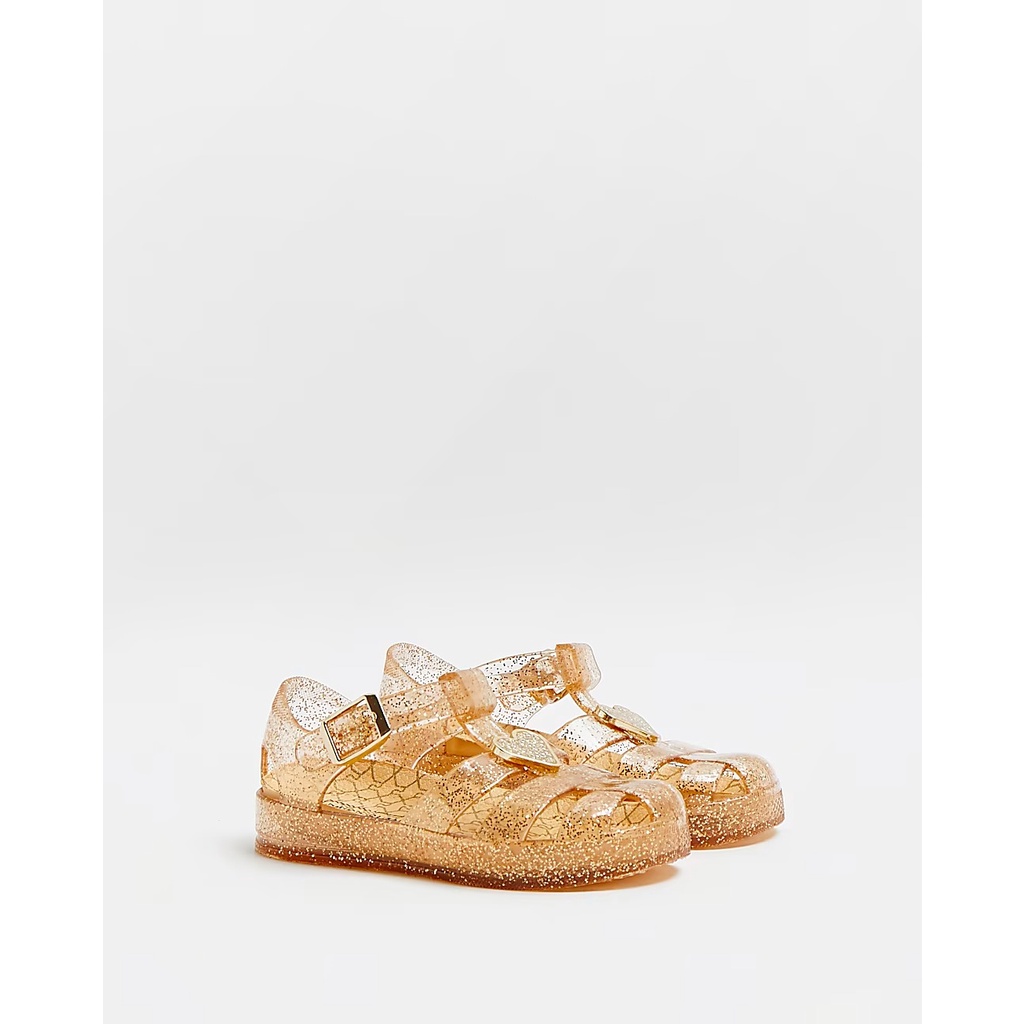 Dép rọ vàng nhũ jelly fom to River island_hàng chính hãng authentic