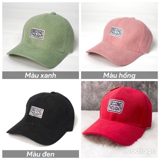 Mũ lưỡi trai ❤️ nón kết thêu chữ second thought form unisex nam nữ