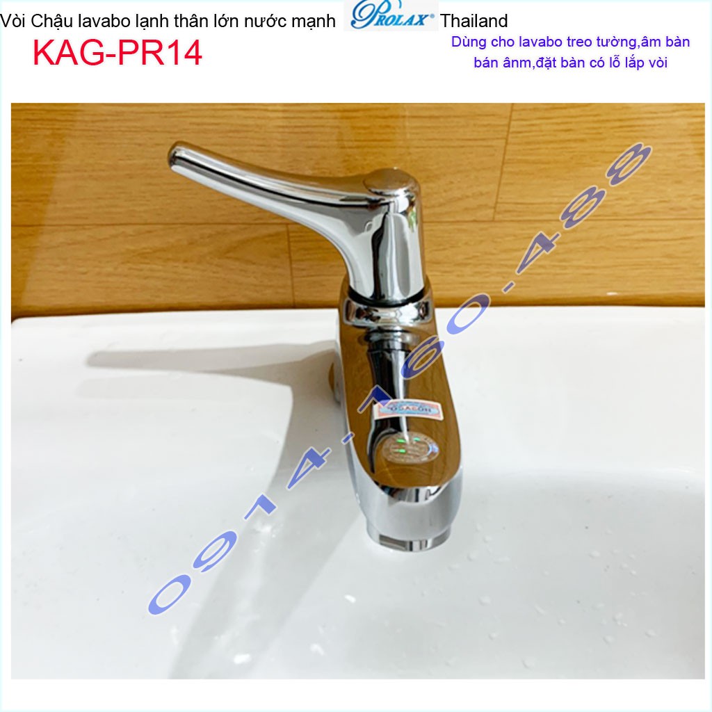 Vòi lavabo Prolax Thailand KAG-PR14, vòi chậu rửa mặt thân lớn nước mạnh sử dụng tốt siêu bền