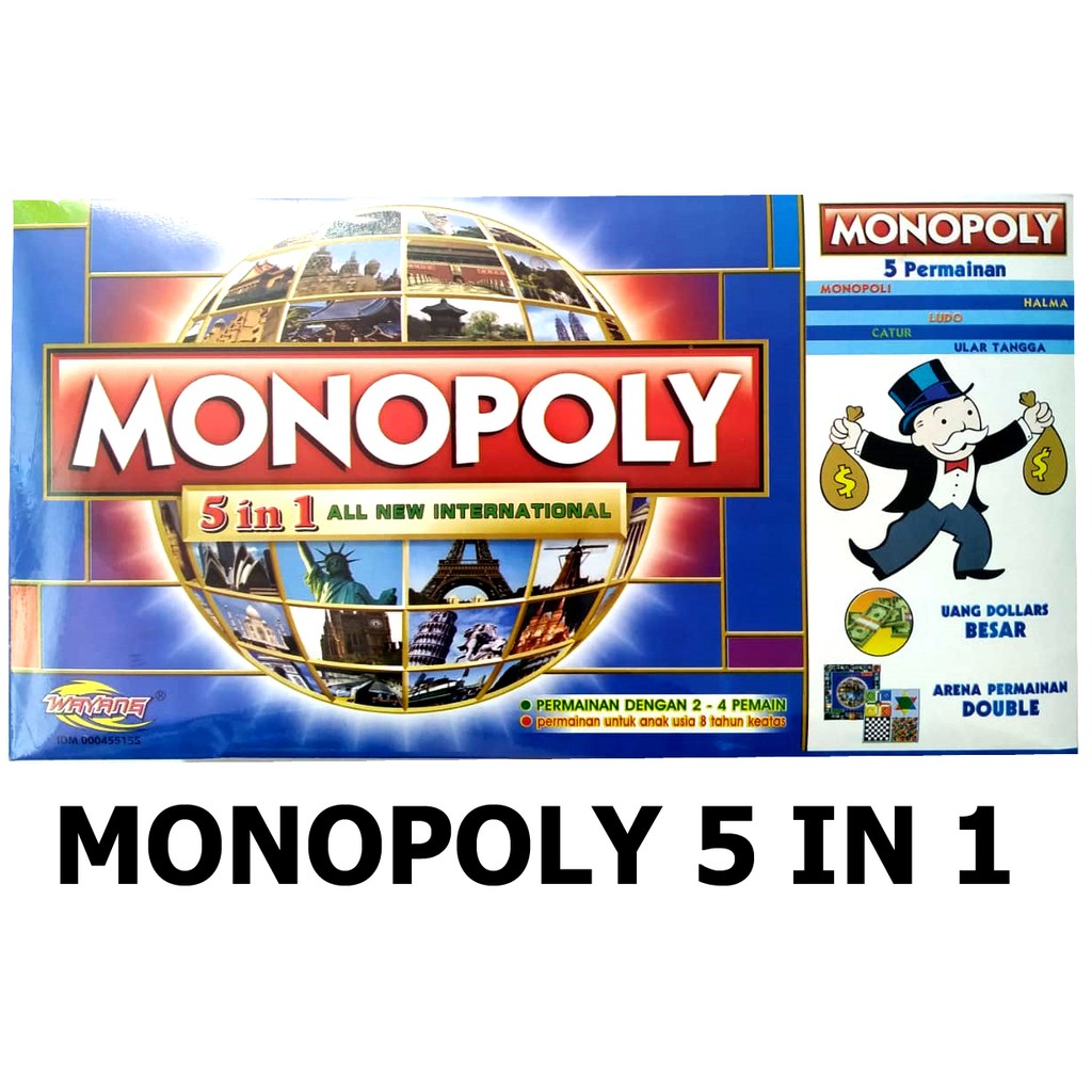 Bộ Cờ Tỷ Phú Monopoly 5 Trong 1 5in1