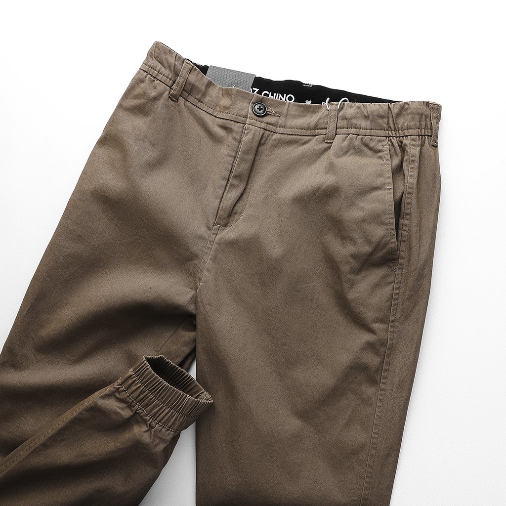 Quần Jogger Kaki HEBOZ Cạp In Dây Rút 4M, lưng chun co giãn, chất vải cao cấp dày dặn, form chuẩn slim fit - 00000742