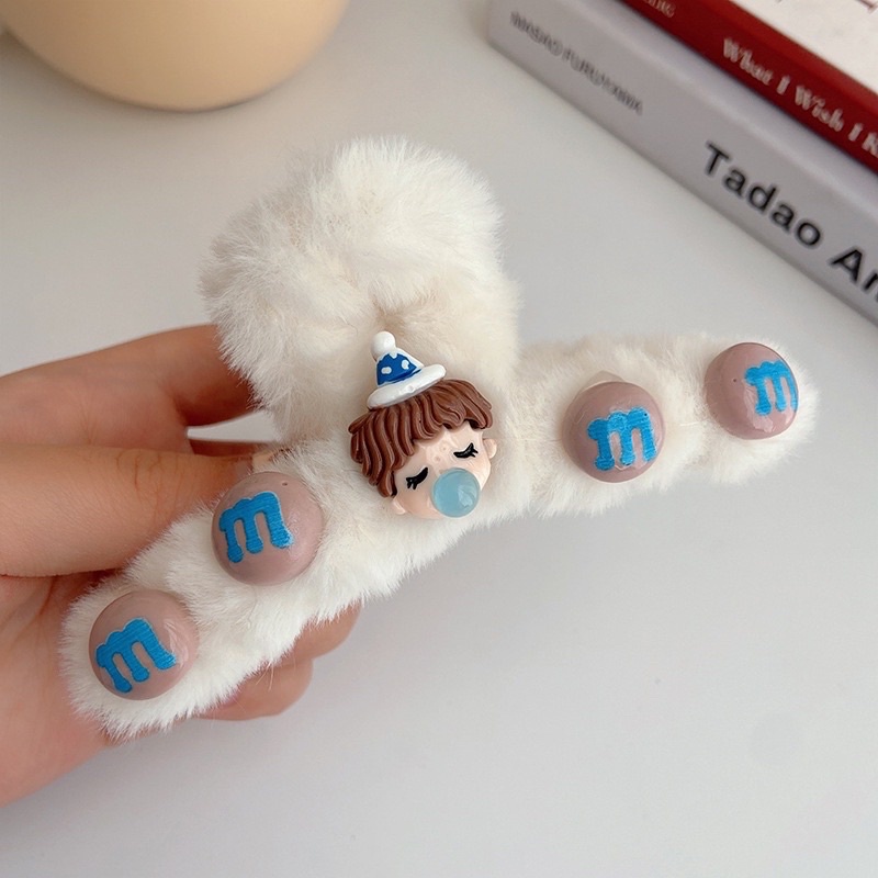 Kẹp tóc hình cá mập phủ lông dễ thương thời trang thu đông cho nữ