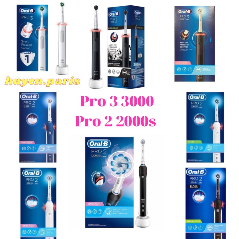 Bàn chải điện oral b pro 2 2000s hàng ĐỨC, bàn chải điện oral-B junior cho bé, pro 3 3000