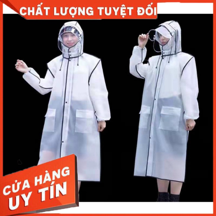 Áo Mưa Trong Suốt Chống Thấm Phong Cách Hàn Quốc - Tay Không Chun