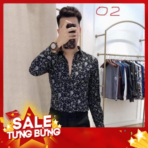 Sơ Mi Nam Trym Cò Họa Tiết Nam,,Áo công sở, Áo Sơ Mi hàn quốc Cực Chất, Chất Vải Mỏng Nhẹ, Dáng body Cực Đẹp - Hàng nhập