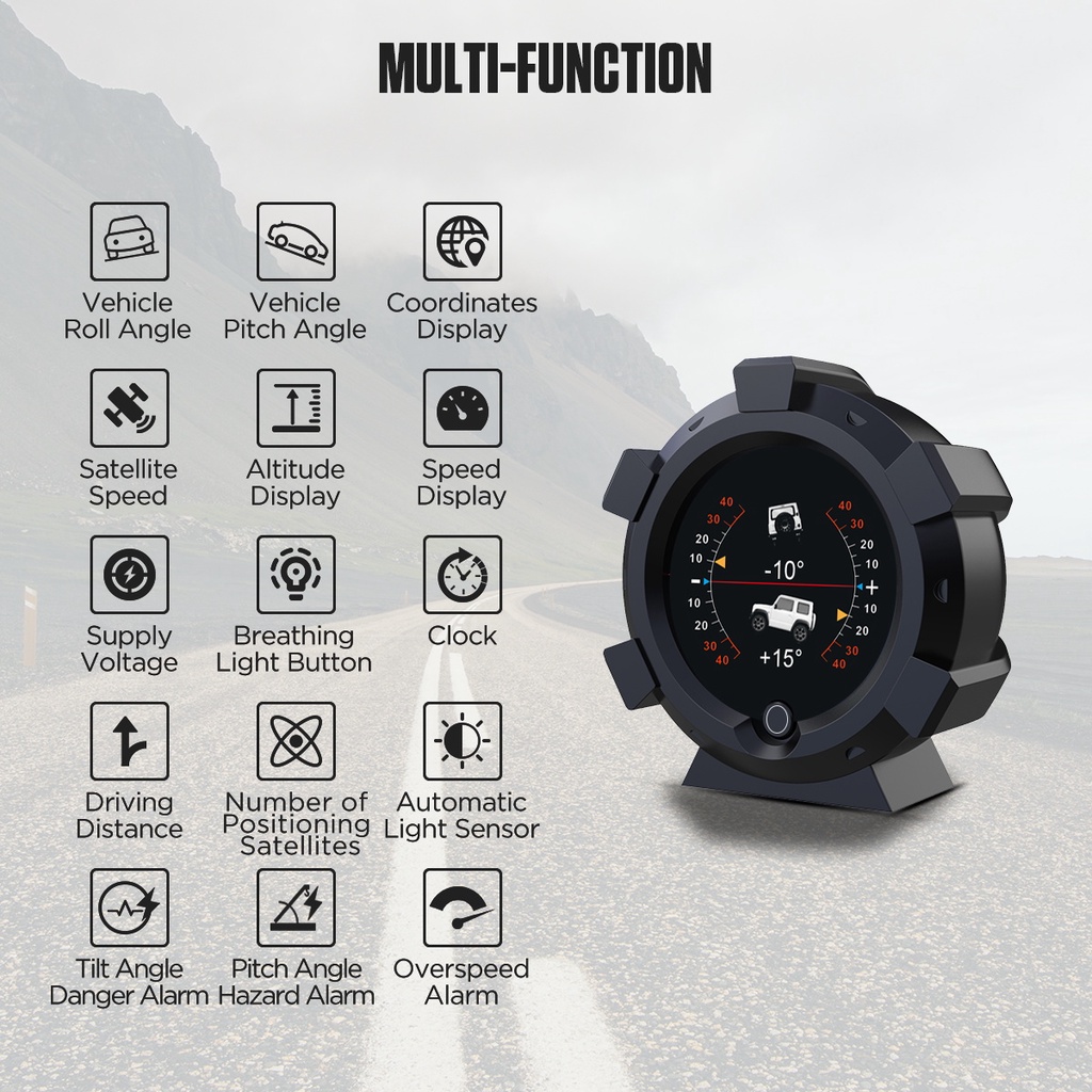 AUTOOL X95 màn hình hiển thị hướng lên trên ô tô HUD GPS Thích hợp cho tất cả ô tô Máy đo độ nghiêng Hiển thị góc nghiêng