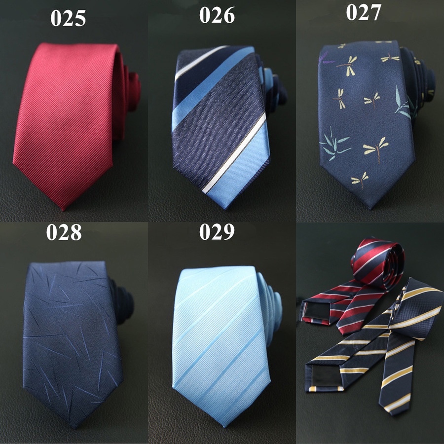 Cà Vạt Bản Nhỏ 6cm Họa Tiết Sang Trọng Cho Nam