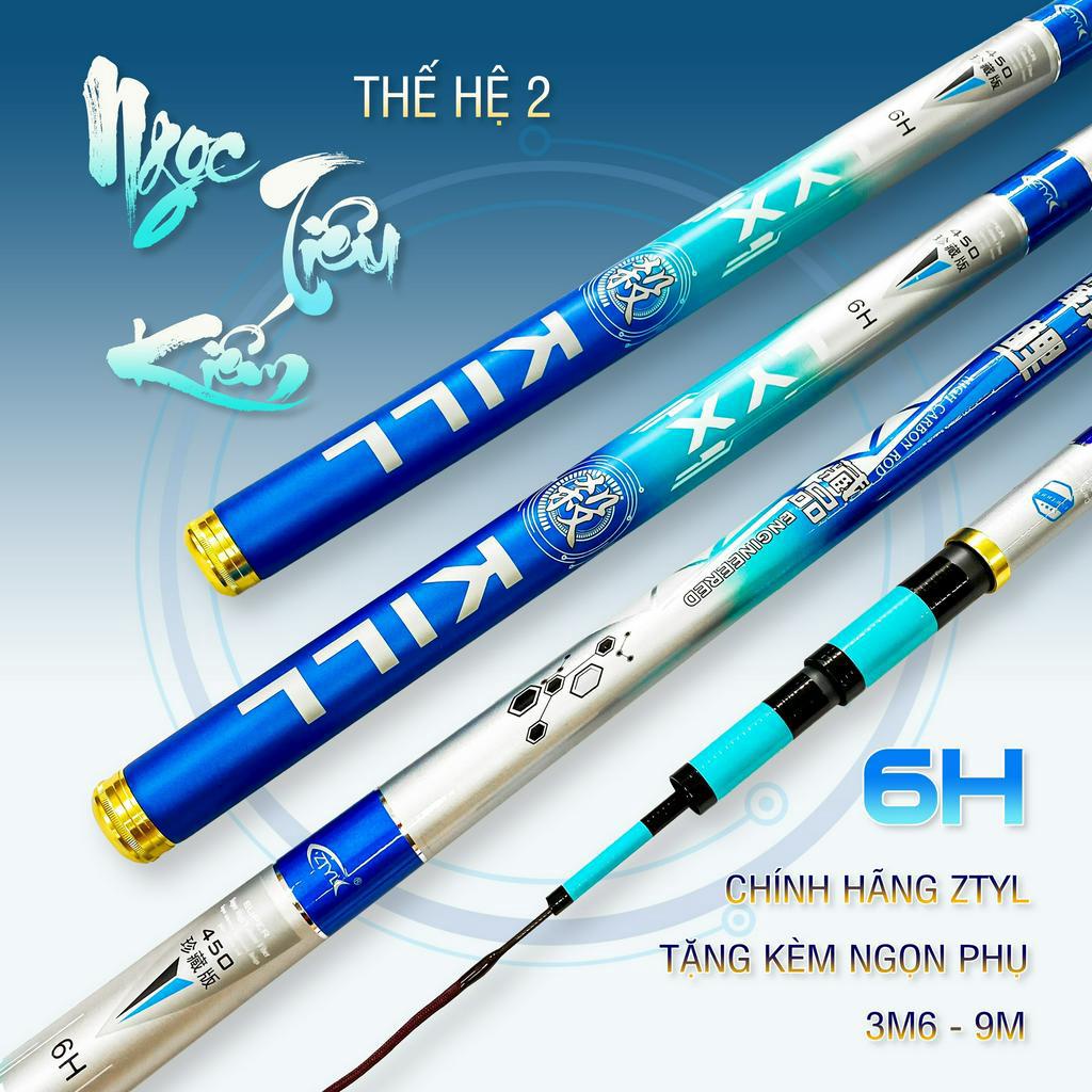 Cần câu tay Ngọc Tiêu Kiếm 6H thế hệ 2 chuyên câu đơn câu đài hàng ZTYL tặng kèm ngọn phụ Đồ Câu Việt Bắc