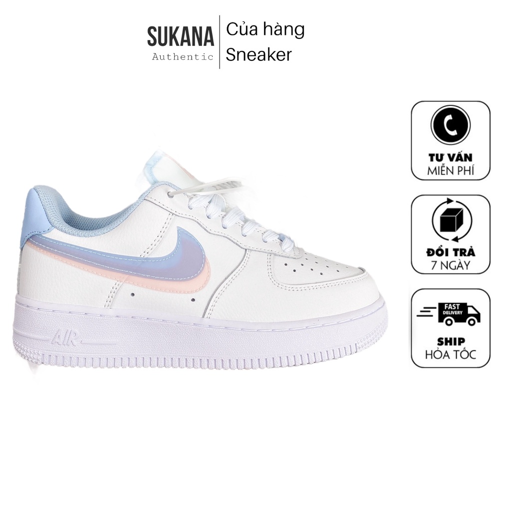 Giày Sneaker Air Force 1 Low LV8 Double Swoosh Light Armory Blue , Giày thể thao nữ af1 Xanh Hồng