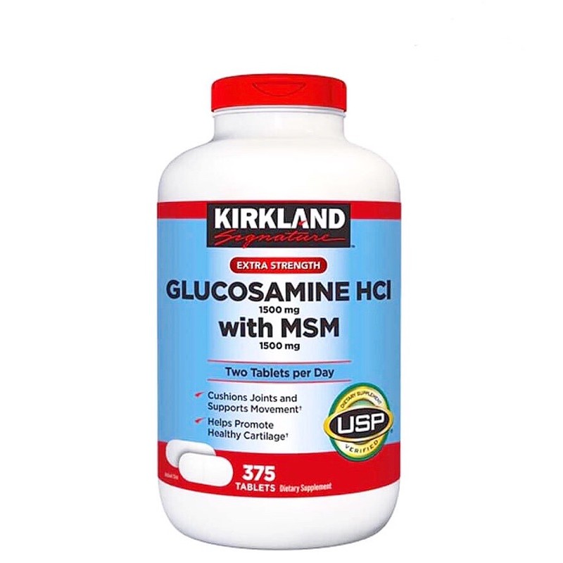 (AIR BILL 1/24 MỸ) Glucosamine 375 viên HCL & MSM 1500mg Kirkland Signature